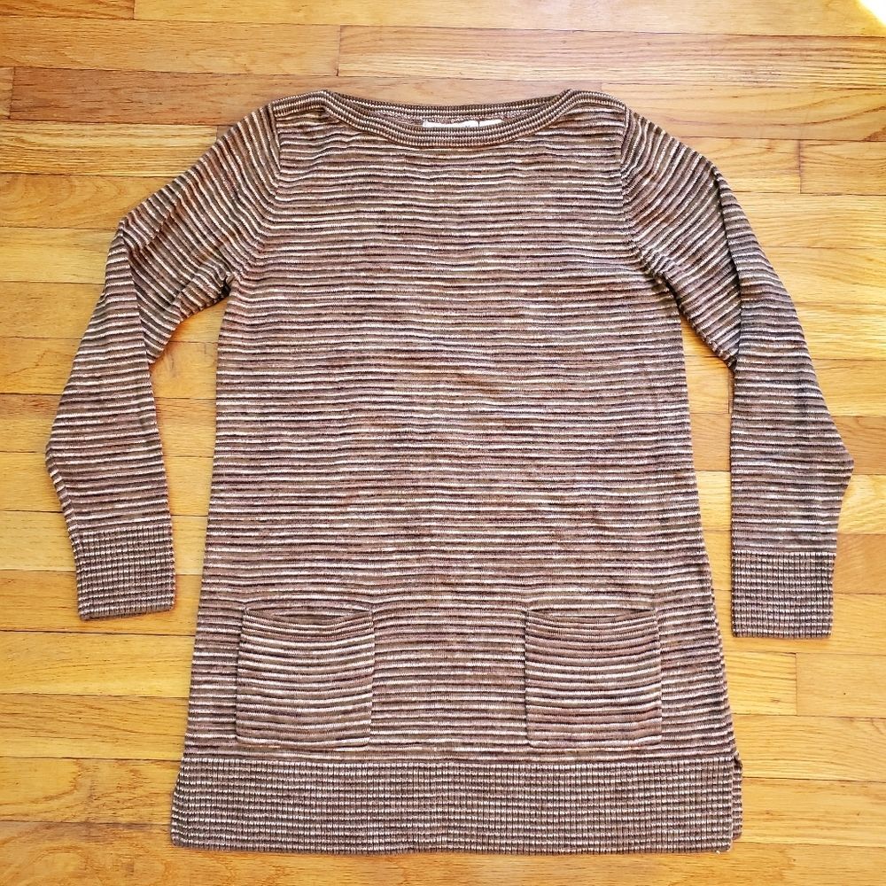 Striped 100% cotton tunic sweater size medium